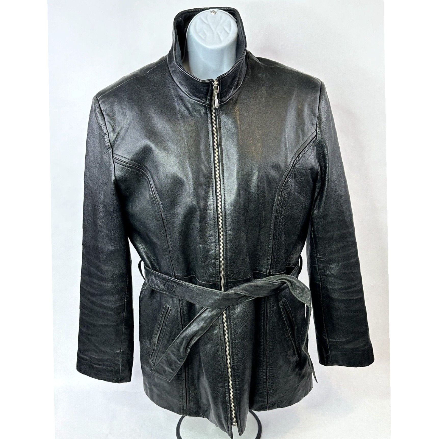Vintage Wilsons Pelle Studio Womens Black Leather Jacket with Thinsulate Liner and Removable Zip Out Interface Grailed