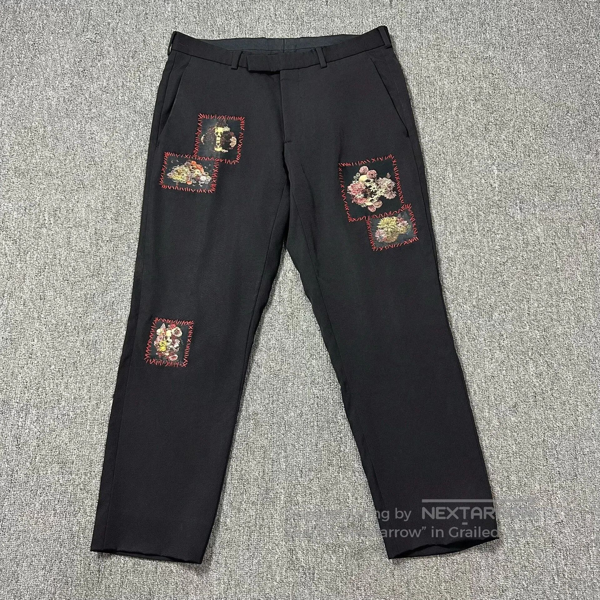 Dior Dior Homme 17ss Tetsu Kamei Rose Skull Wool Trousers. Size US 30 / EU 46 - 1 Thumbnail