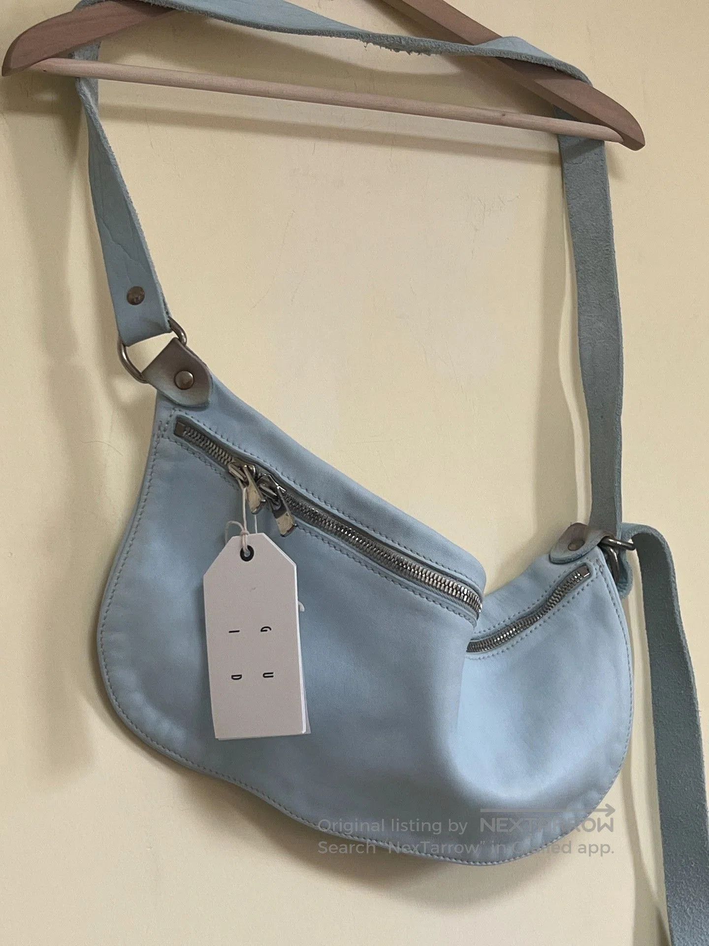 Guidi Guidi Q10 Glacier Blue Distressed Horse Leather Crossbody. Size ONE SIZE - 1 Thumbnail