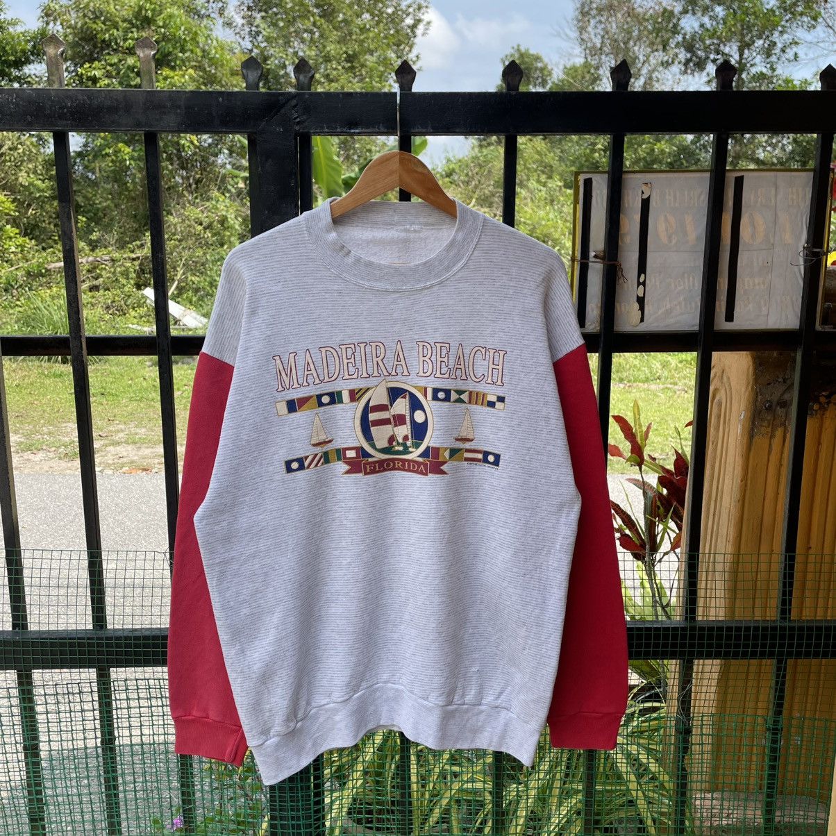 Vintage 🔥Vintage 90s Madeira Beach Florida Two Tone Sweatshirts Size US M / EU 48-50 / 2 - 1 Thumbnail