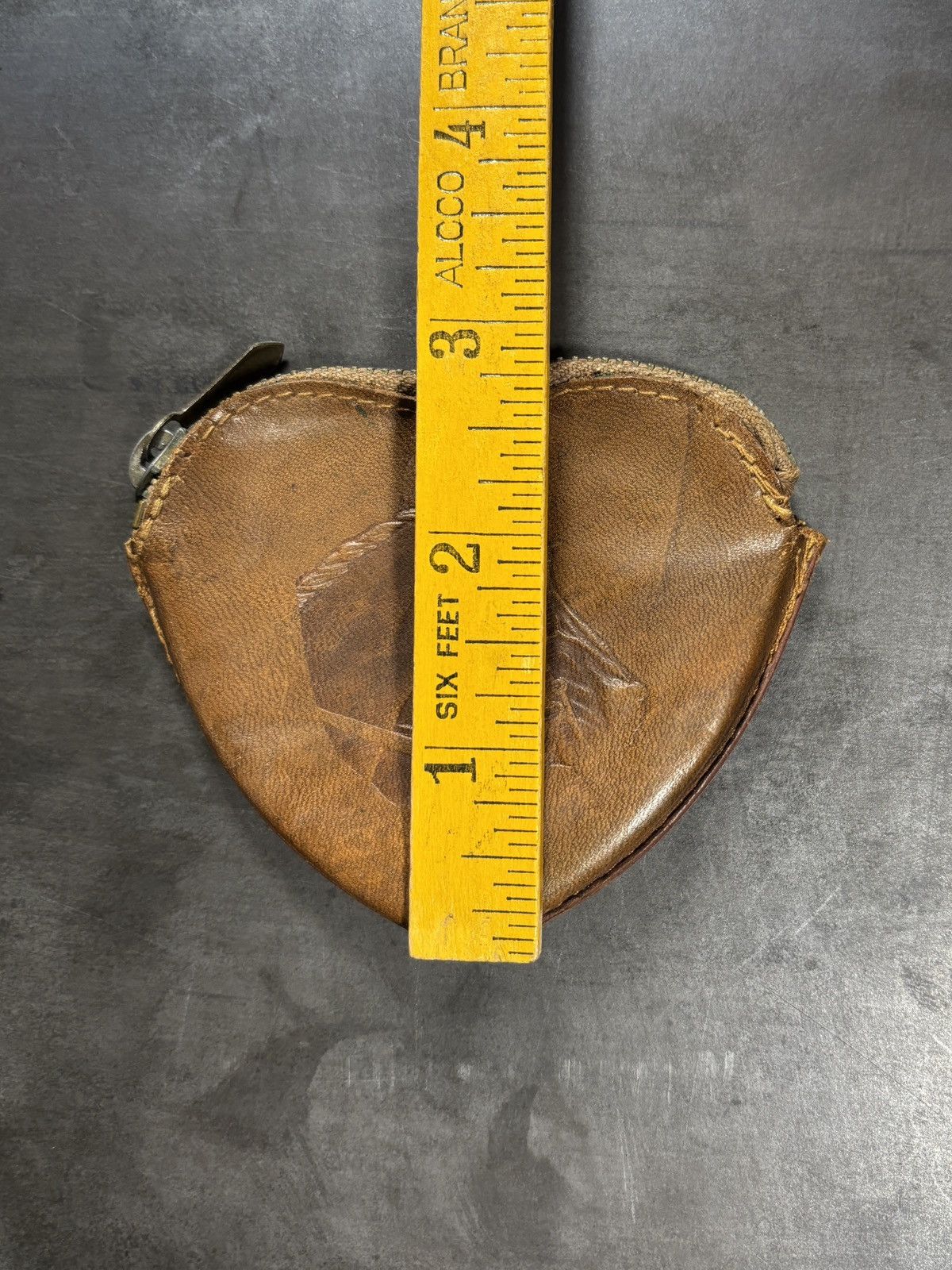 Vintage True Vintage Leather Coin Purse West Germany Horse Brass 60s Size ONE SIZE - 4 Thumbnail