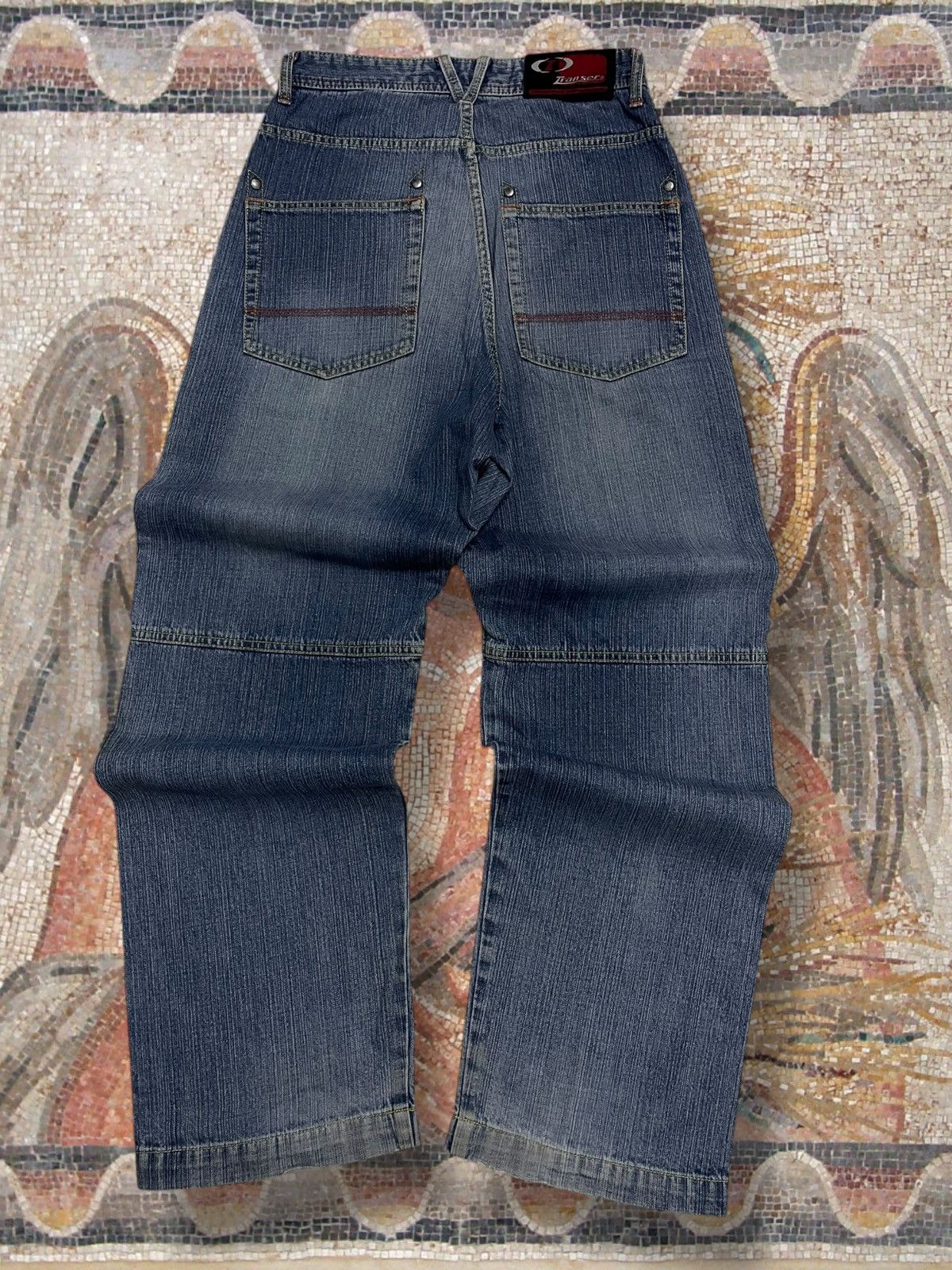 Japanese Brand Vintage 1990s Japan Designer Transer Double Knee Baggy Denim Size US 28 / EU 44 - 8 Thumbnail