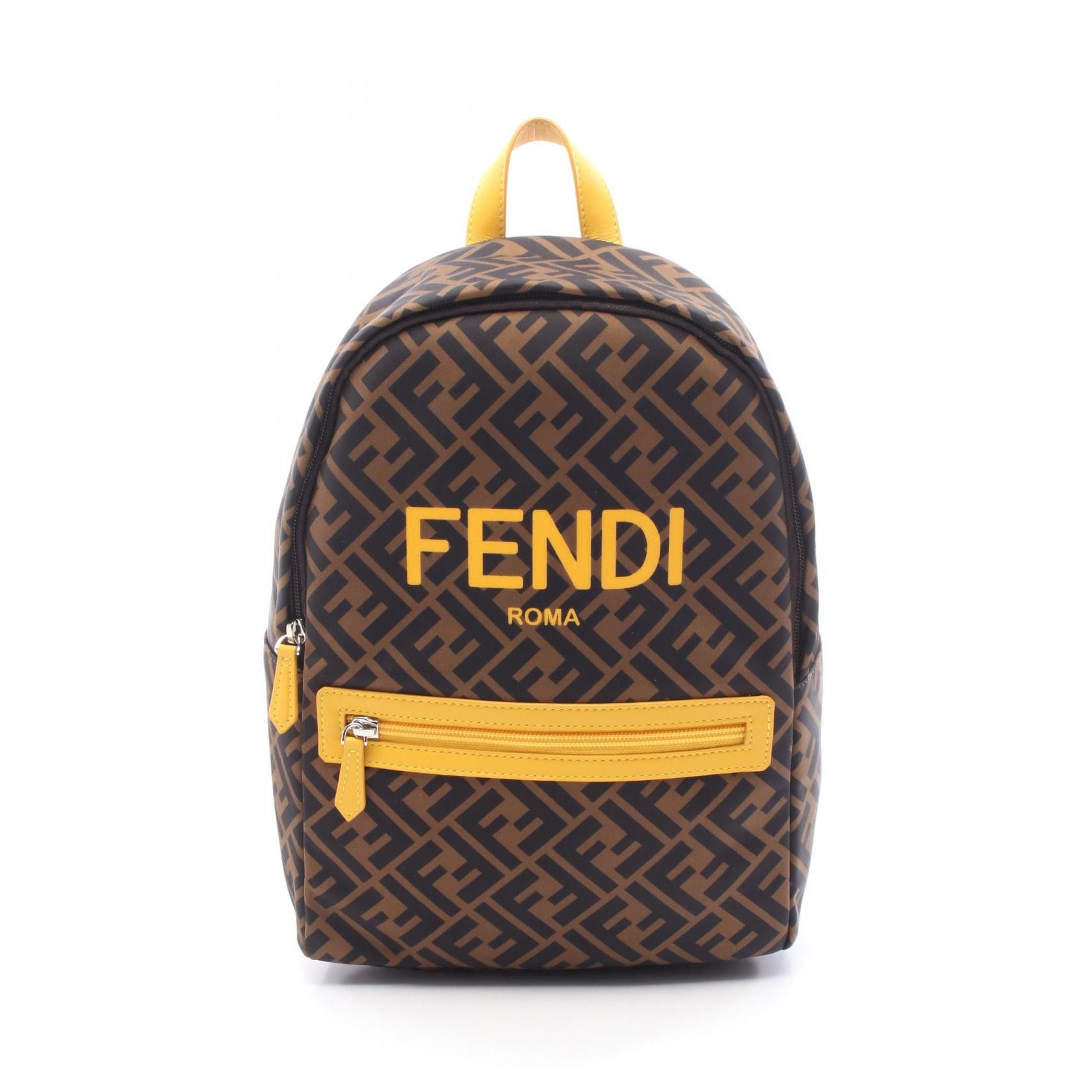 Fendi Fendi Fendi Zucca Nylon Leather Backpack Textile Backpack 8BZ040 DUTY FREE for USA Size ONE SIZE - 1 Thumbnail