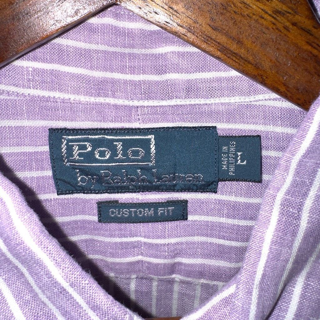 Polo Ralph Lauren Purple Polo Ralph Lauren 100% Linen Custom Fit Button Down S Size US L / EU 52-54 / 3 - 2 Thumbnail