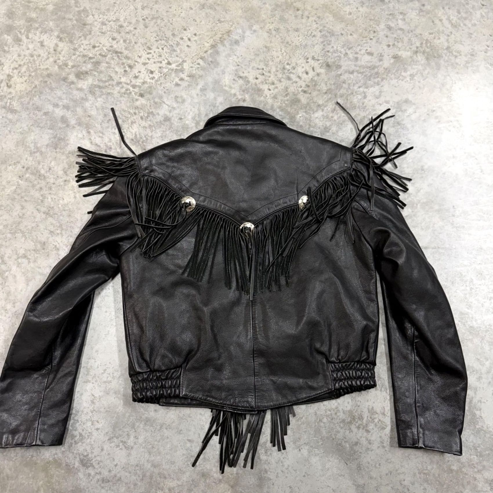 Vintage VINTAGE Street Legal Jacket Womens 10 Black Leather Fringe Motorcycle Western Shirt Size L / US 10 / IT 46 - 7 Thumbnail