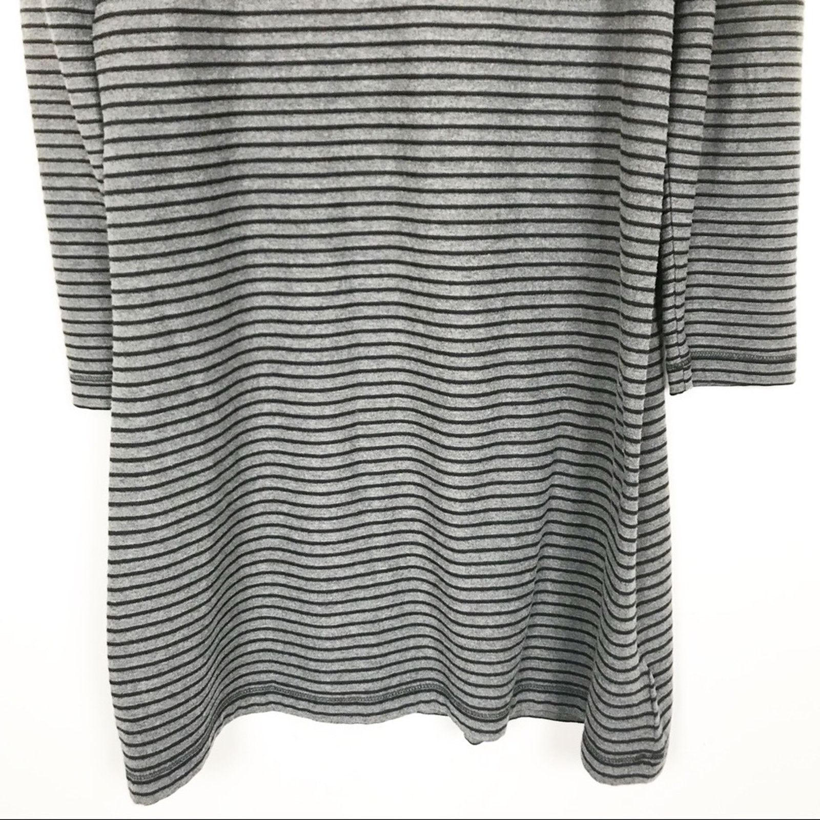 Loft Ann Taylor Loft Black/Gray Striped Lace Dress Sz S Size S / US 4 / IT 40 - 7 Thumbnail