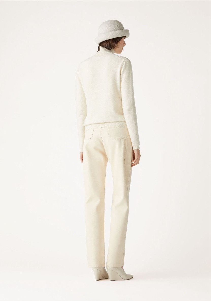 Loro Piana o1srvl11e0725 FAO2888 Turtleneck Sweater in White Size M / US 6-8 / IT 42-44 - 3 Thumbnail