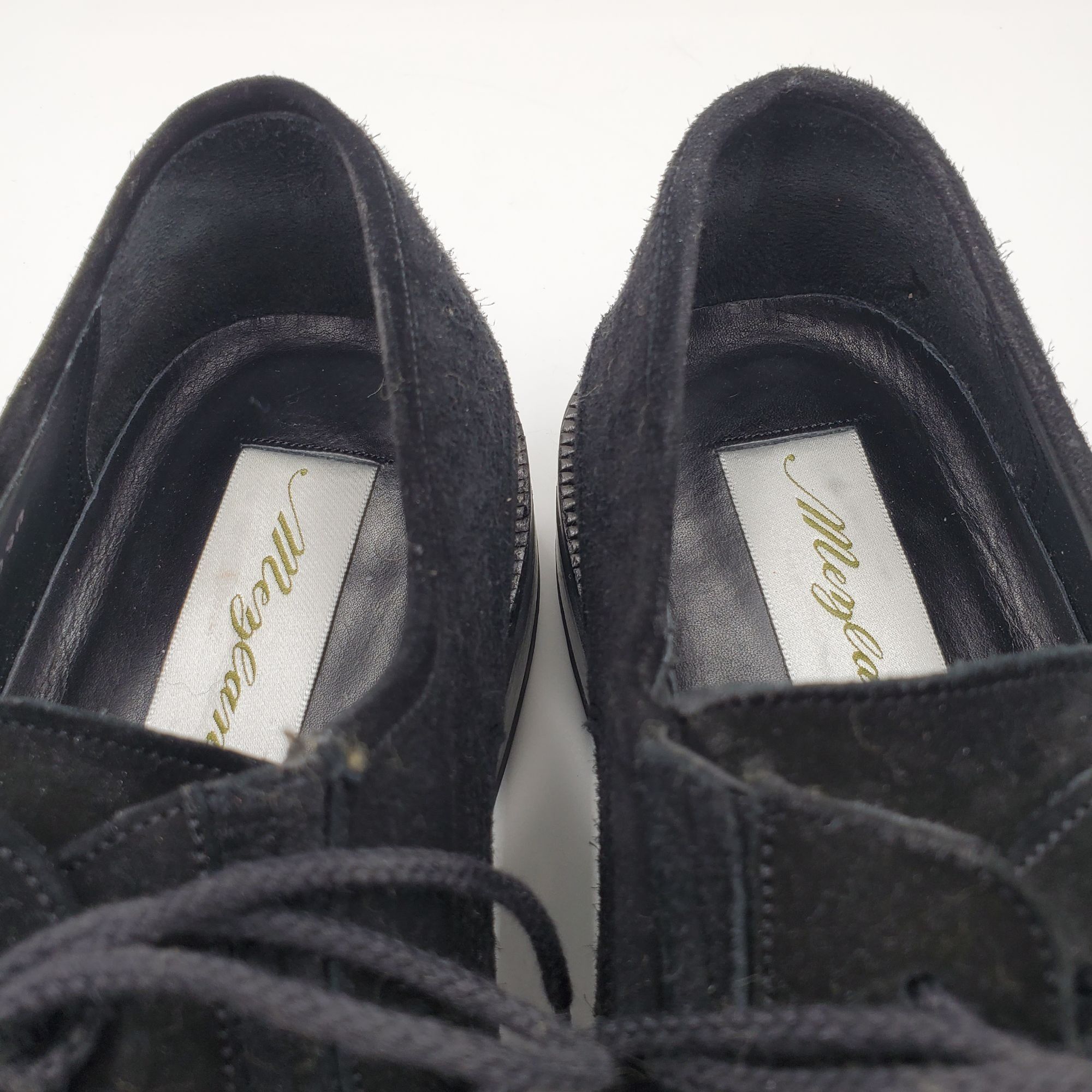 Mezlan Mezlan Dress Shoes Mens 9.5 Black Suede Leather Blucher Size US 9.5 / EU 42-43 - 10 Thumbnail