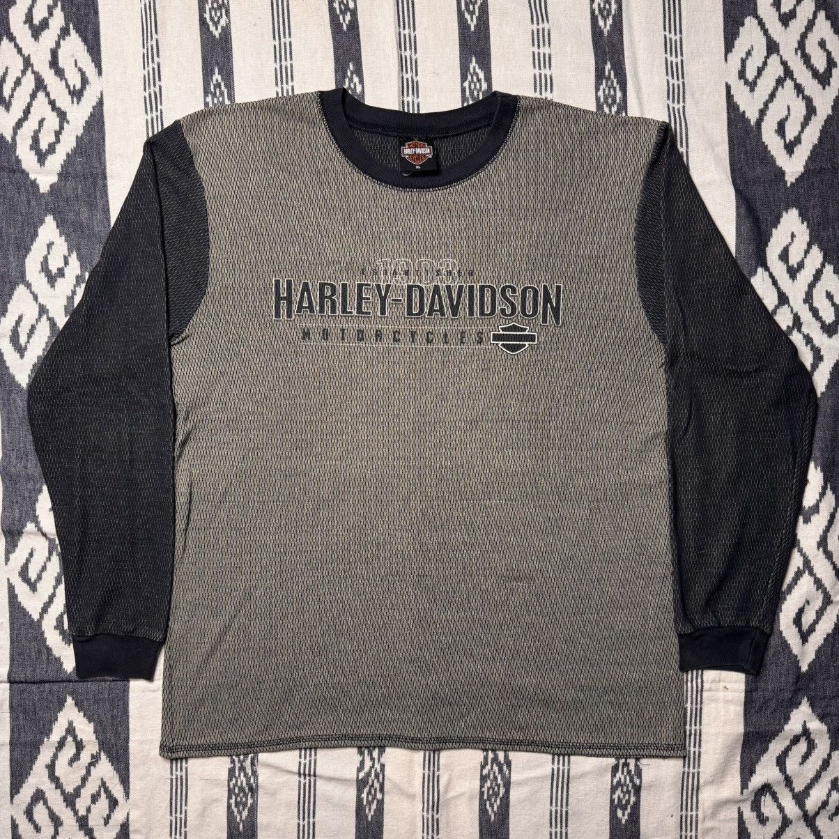 Harley Davidson Vintage 90's Thermal Harley Davidson Long Sleeve Size US L / EU 52-54 / 3 - 1 Thumbnail