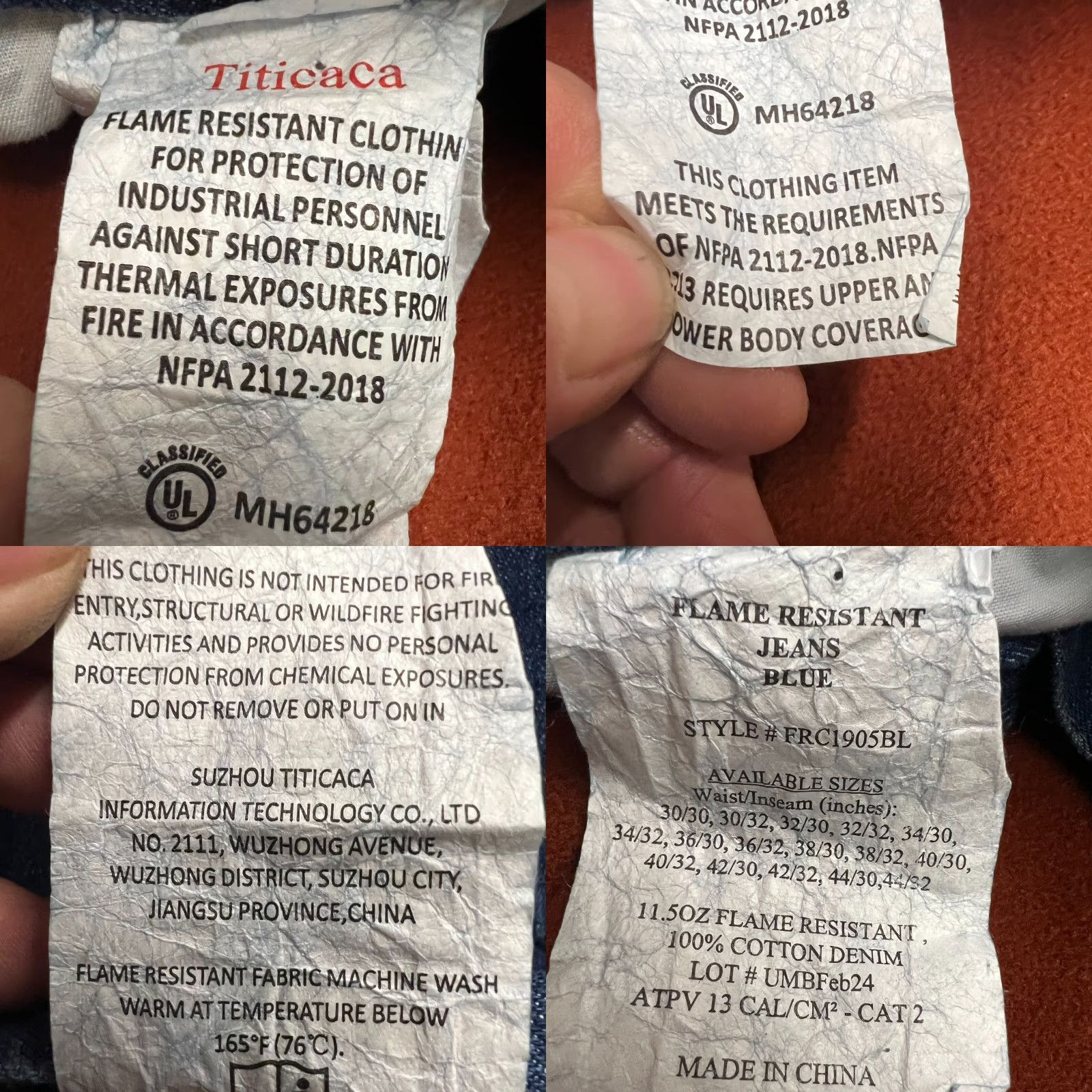 Vintage TITICACA FR Cat 2 Flame Resistant Blue Jeans Mens Size 34 X 31 Denim 5-Pocket Straight High Rise USA Cat Cowboy 90s Style Mens Size US 34 / EU 50 - 8 Thumbnail