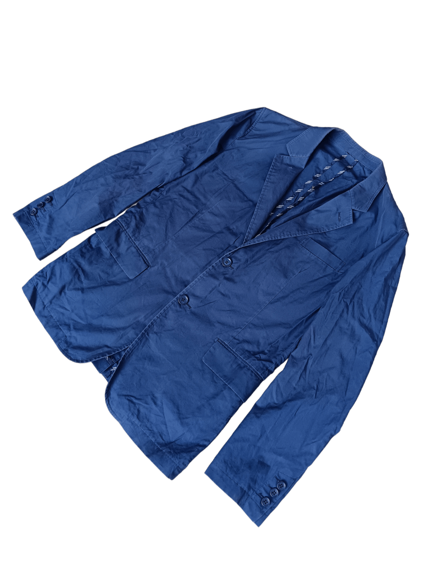 image of John Lawrence Sullivan Navy Cotton Blazer Jacket, Men's (Size Medium)