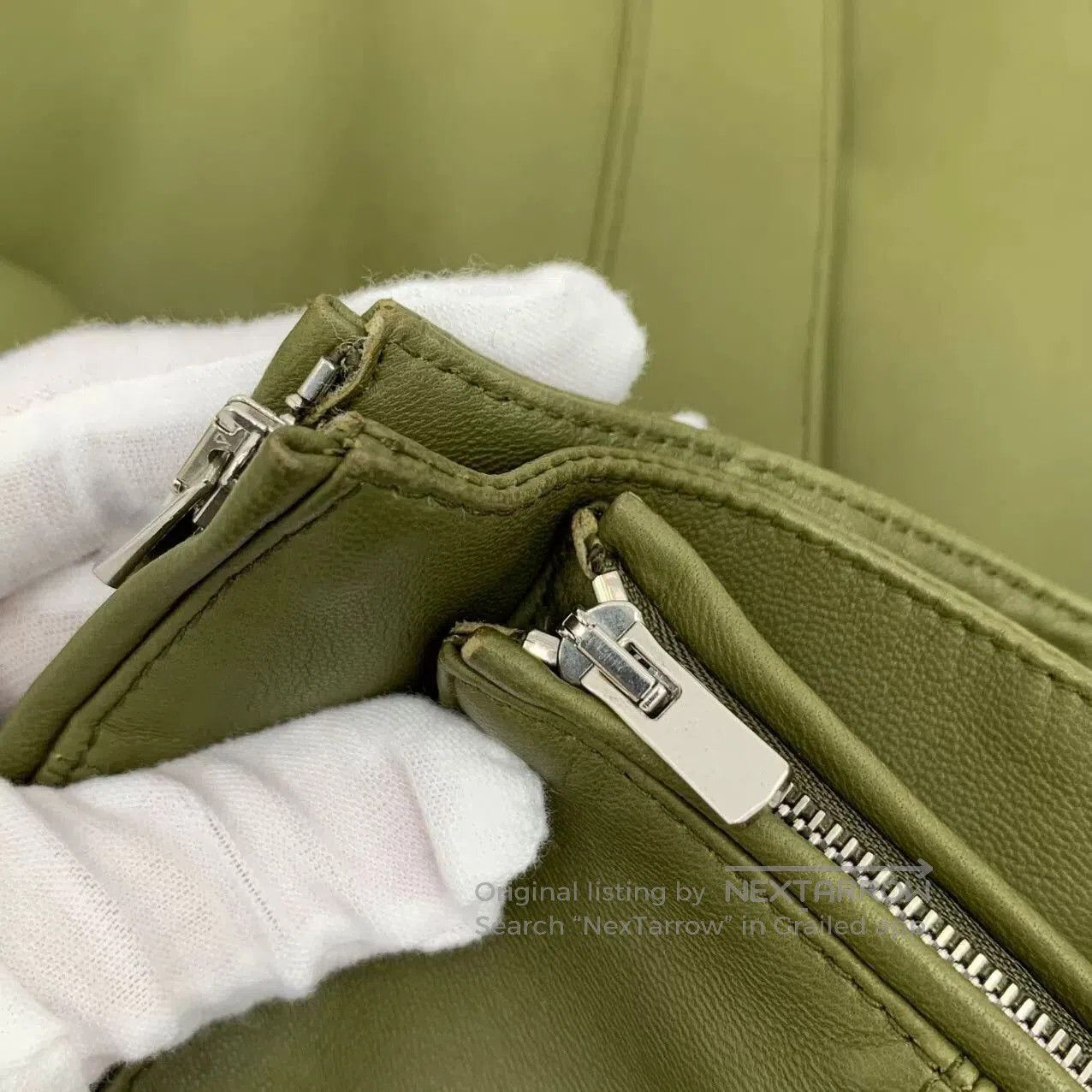 Loro Piana Loro Piana Green Lambskin Leather Jacket. Size S / US 4 / IT 40 - 8 Thumbnail