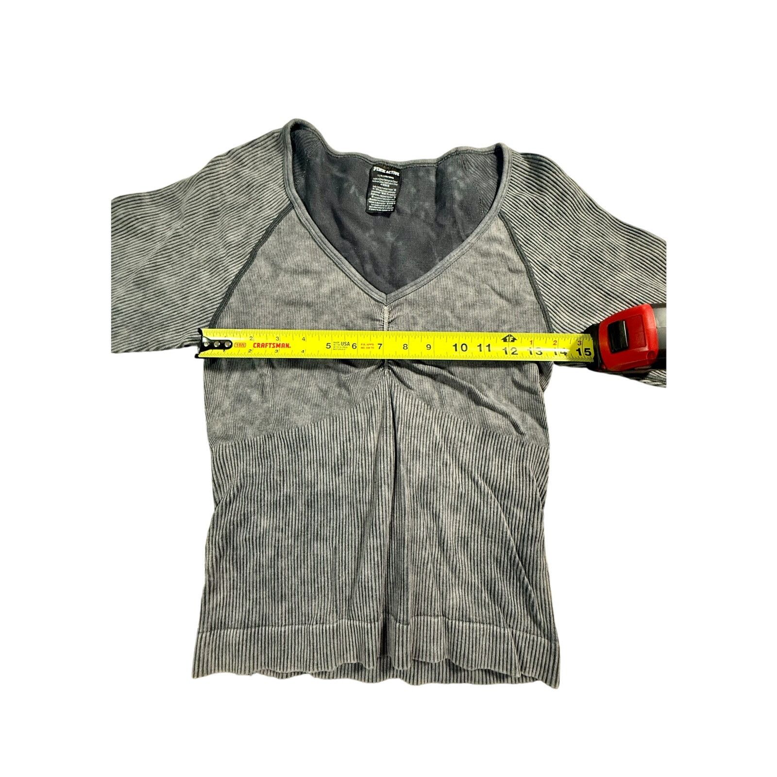 Victoria's Secret Victoria's Secret PINK Stone Acid Wash Gray Long Sleeve Top Size L / US 10 / IT 46 - 4 Thumbnail
