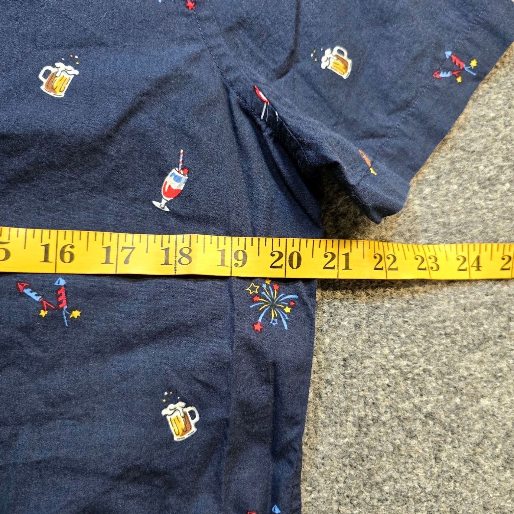 Express Express Shirt Mens Medium Blue Slim Fit Button Short Sleeve USA 4th Of July Size US M / EU 48-50 / 2 - 5 Thumbnail