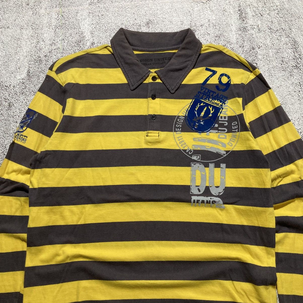 Japanese Brand 2000s Design United Poem Striped Longslevee Punk Lgb Style Size US L / EU 52-54 / 3 - 2 Thumbnail