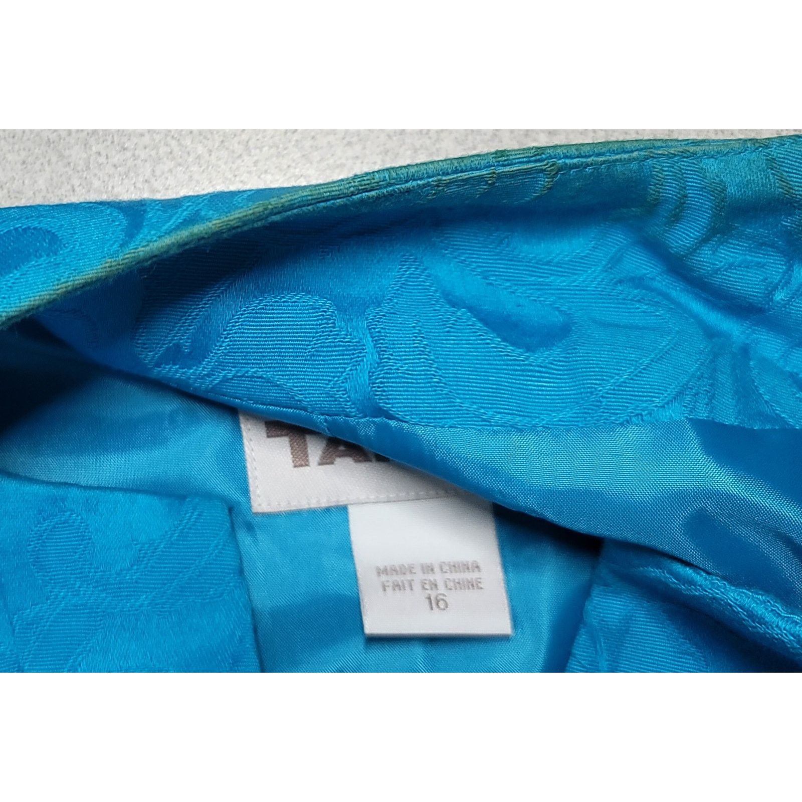 Other TanJay Blue Embossed Floral Open Front Blazer 16 Lined Size XXL / US 16-18 / IT 52-54 - 4 Thumbnail