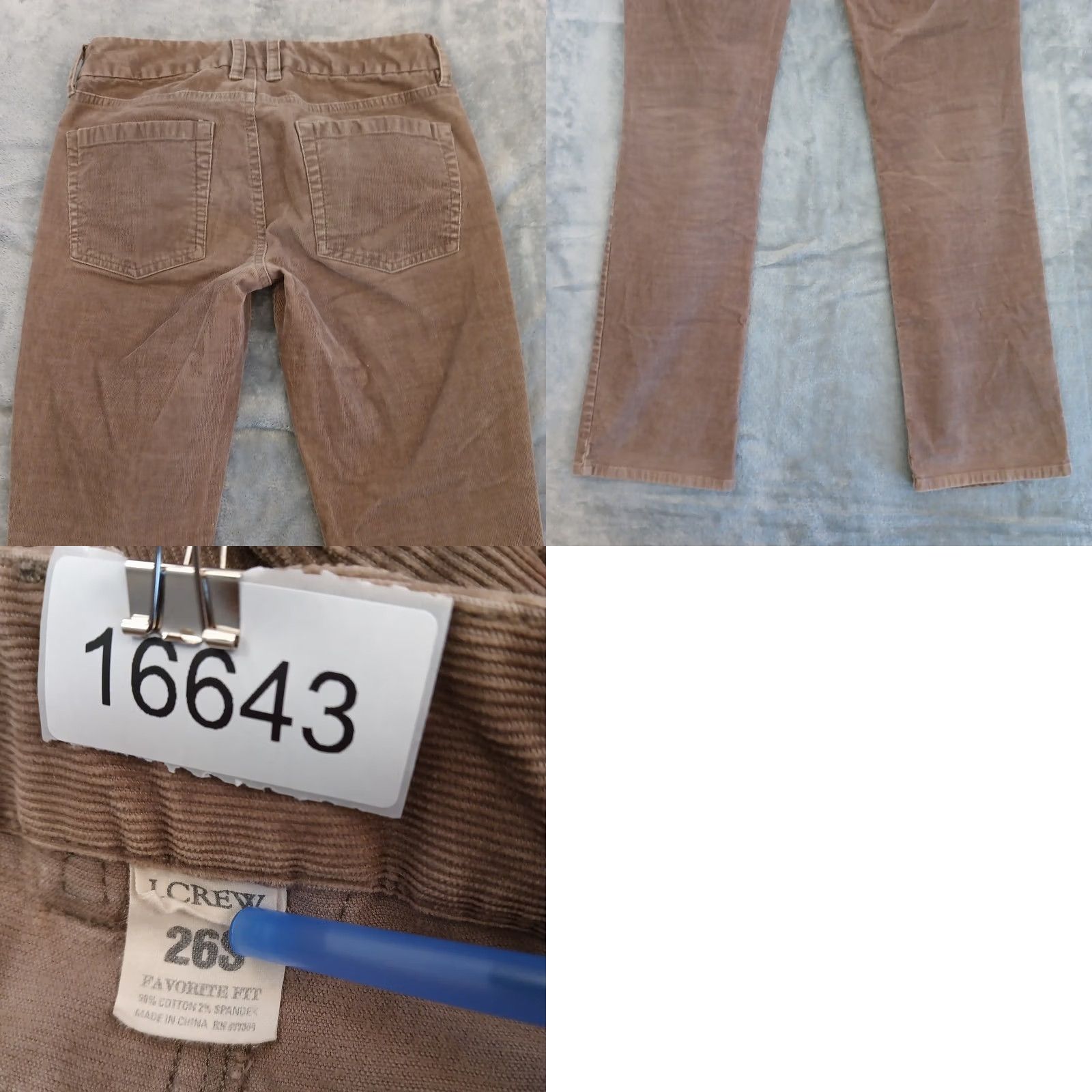 J.Crew J.CREW Corduroy Pants Womens Size 26 Short Brown Chino 28x29.5 Low Rise Shirt/Pants? Size 26" / US 2 / IT 38 - 8 Thumbnail