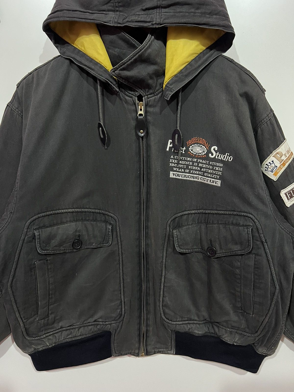 Japanese Brand 🔥 PRACT STUDIO SUNFADED BOMBER HOODED - L Size US L / EU 52-54 / 3 - 4 Thumbnail