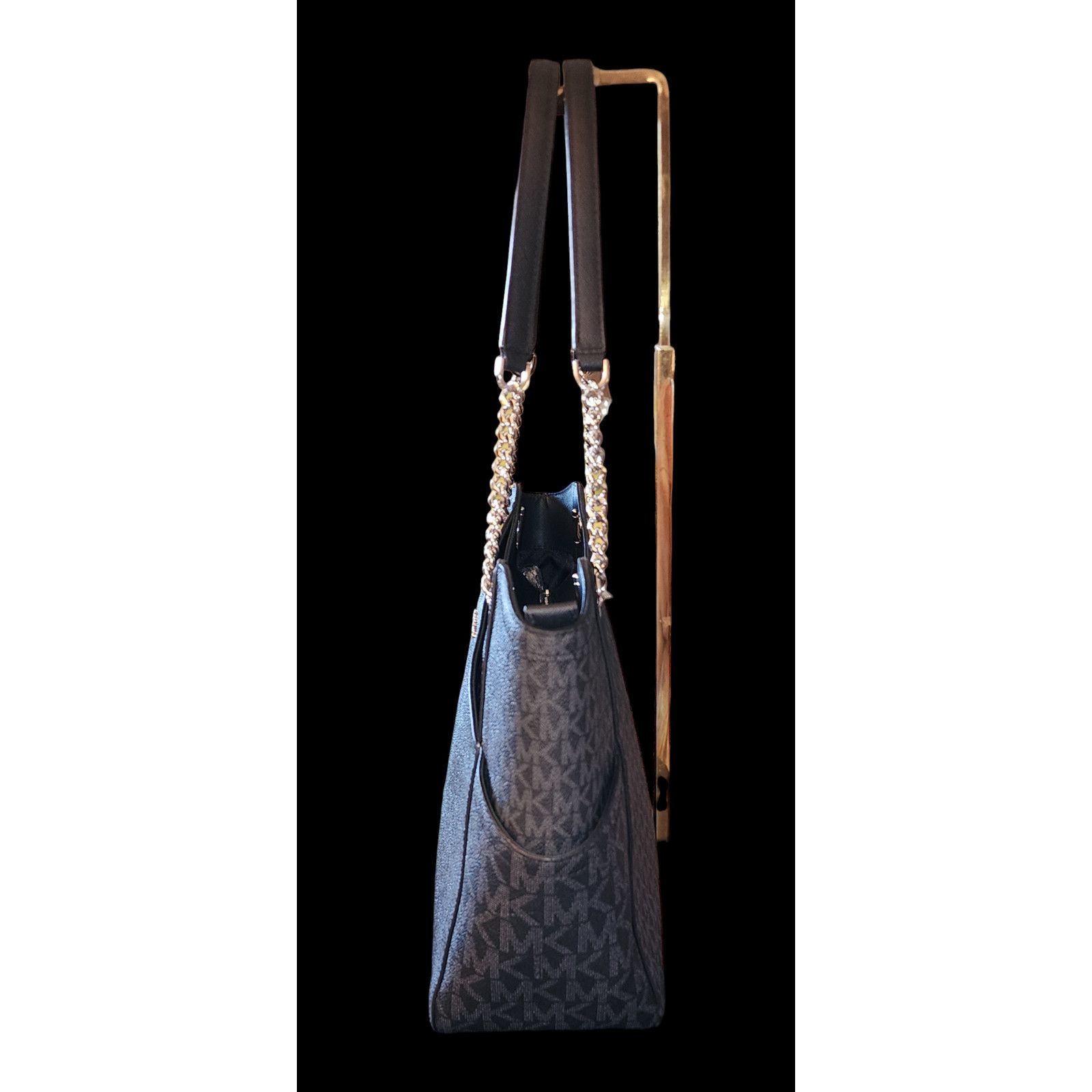 Michael Kors Michael Kors Jet Set Large Logo Shoulder Bag dark gray black Size ONE SIZE - 8 Thumbnail