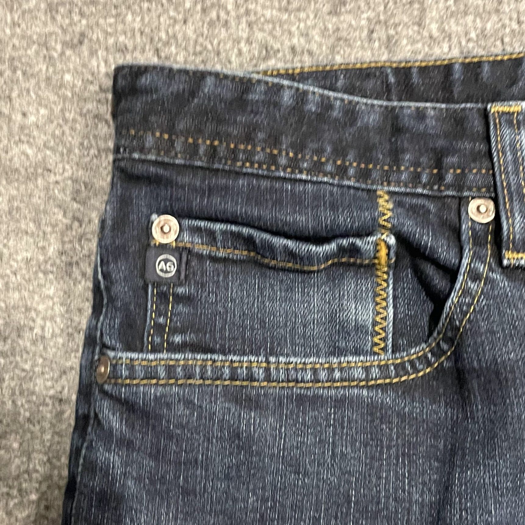 Denime AG Adriano Goldschmied The Protege Jeans Mens 38x34 Straight Dark Wash Denim Shirt? Size US 38 / EU 54 - 7 Thumbnail