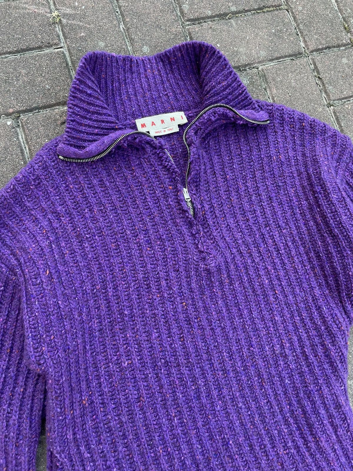 Marni Marni Striped Scarf Rib-Knit Sweater Size M / US 6-8 / IT 42-44 - 4 Thumbnail