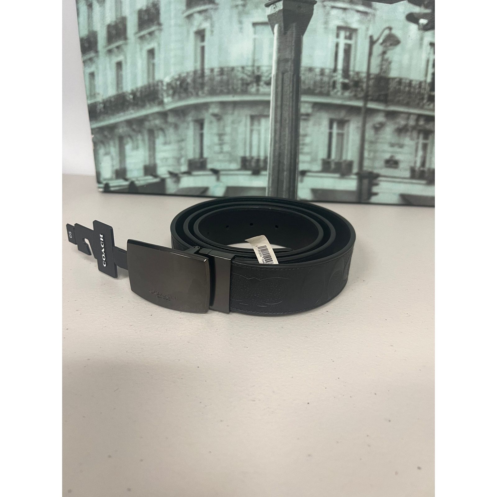 Coach Coach F12026 Black Reversible Belt Cut To Size 38mm Size 38 - 1 Thumbnail