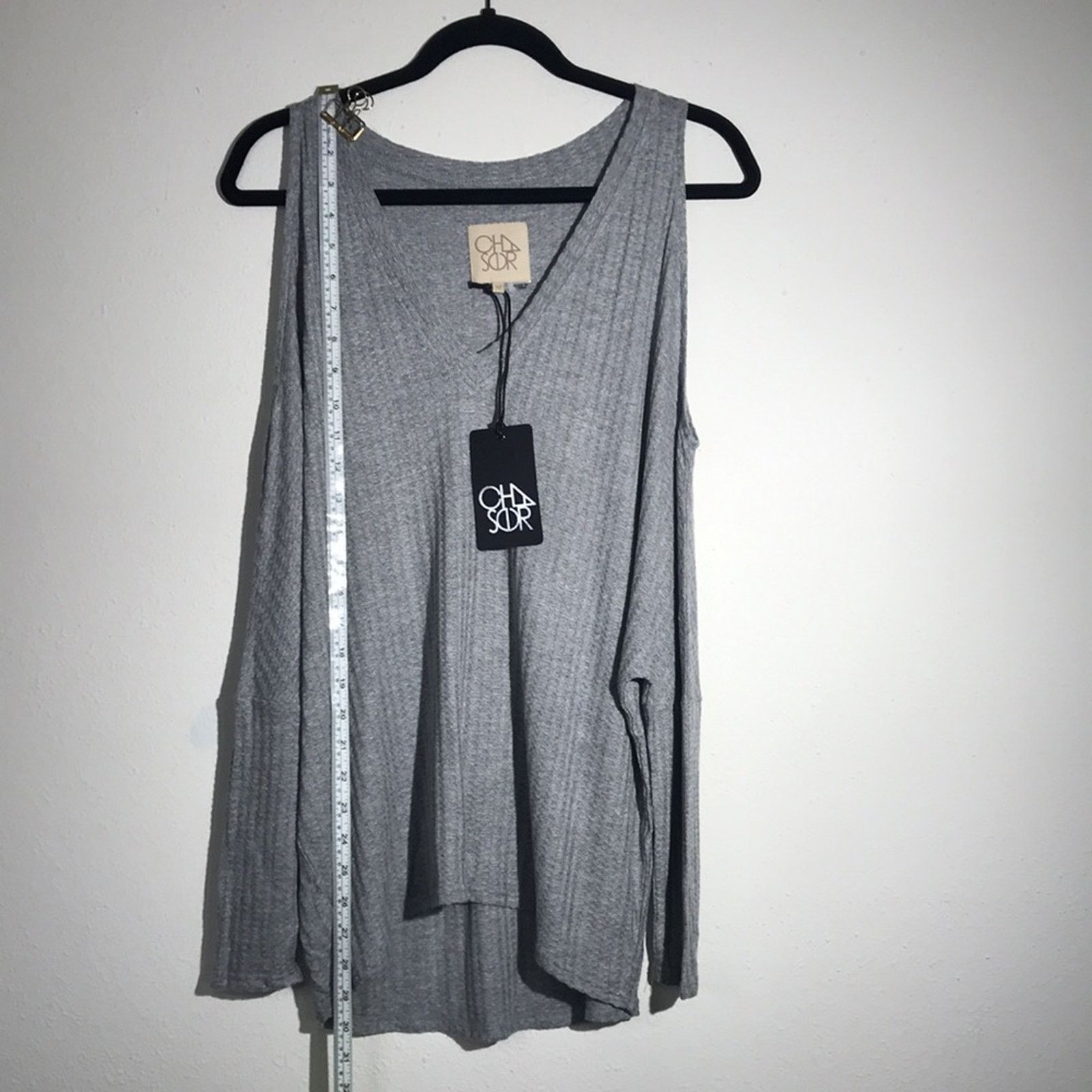 Other CHASER Grey Thermal Cold Shoulder Shirt Size Medium NWT Size M / US 6-8 / IT 42-44 - 2 Thumbnail