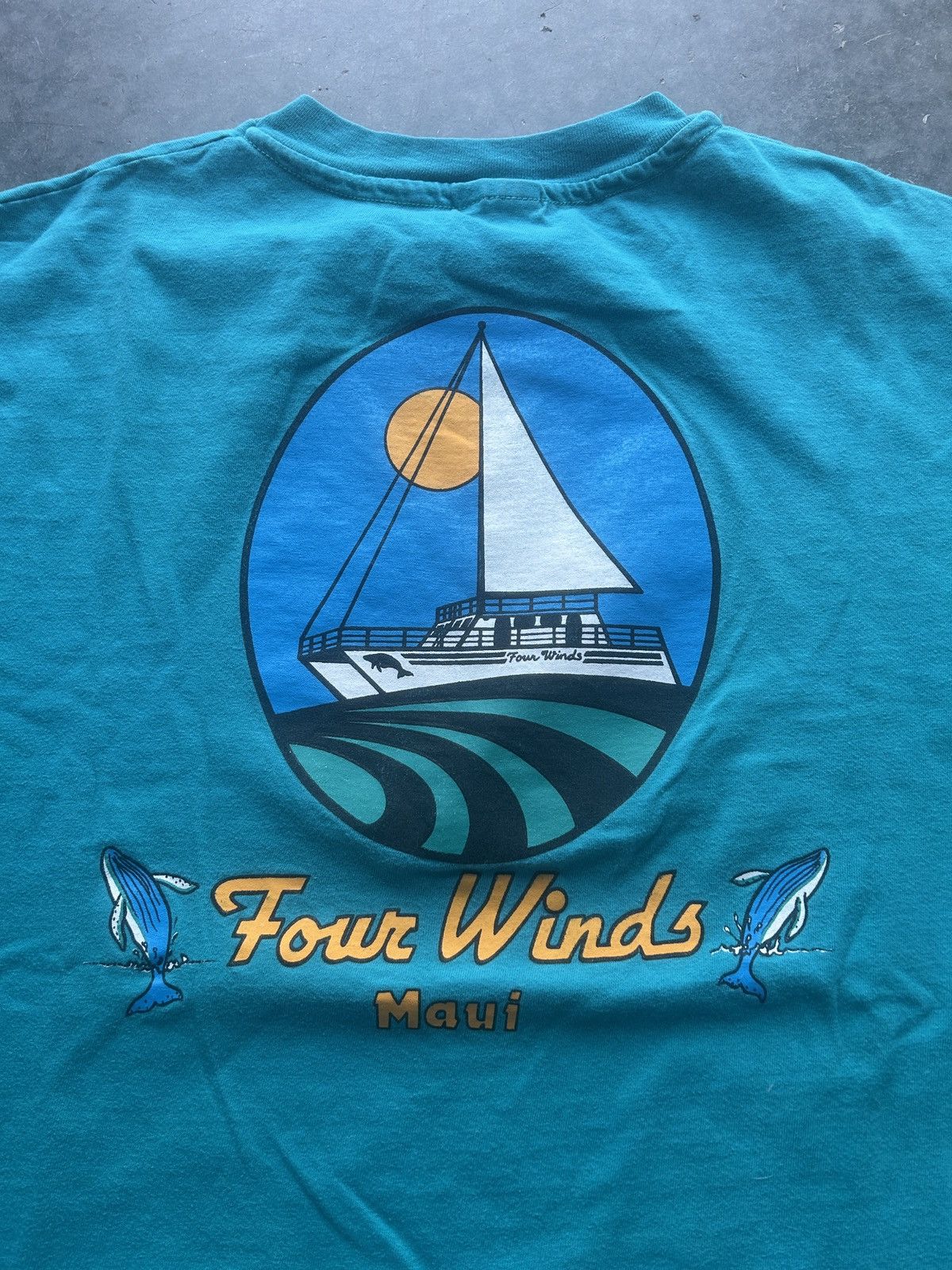 Vintage Vintage 90s Greenpeace Four Winds Maui Graphic Tee Size US XL / EU 56 / 4 - 2 Thumbnail