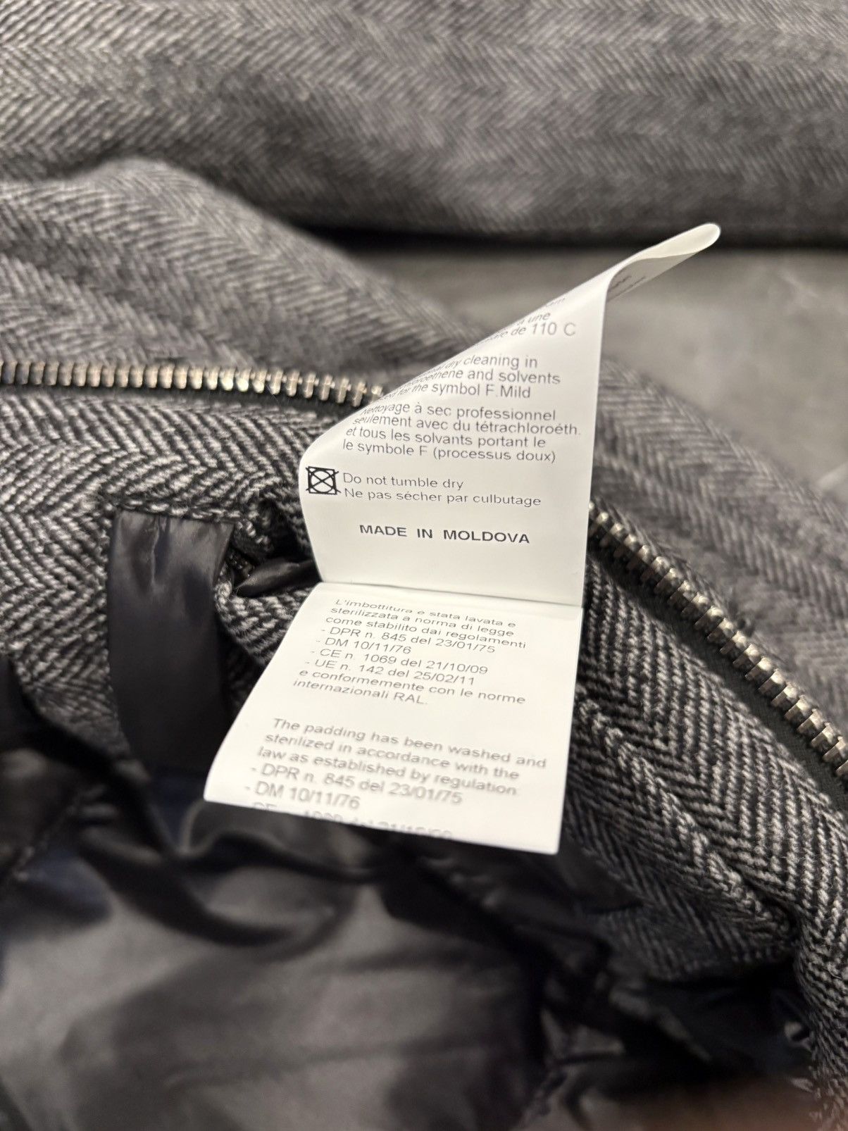 Other Norwegian Wool Cashmere Wool ¾ Coat Grey Black Herringbone Size US L / EU 52-54 / 3 - 10 Thumbnail