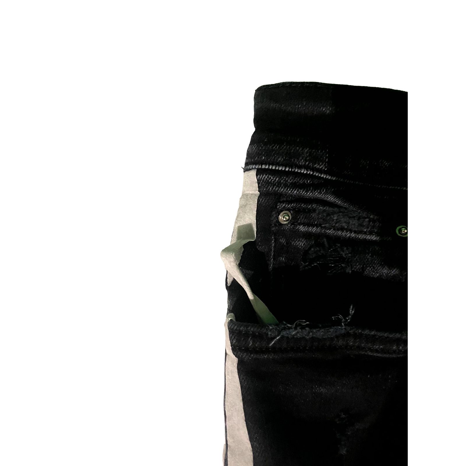 Amiri Amiri Black Wash & White Stripe Jeans Size US 38 / EU 54 - 2 Thumbnail