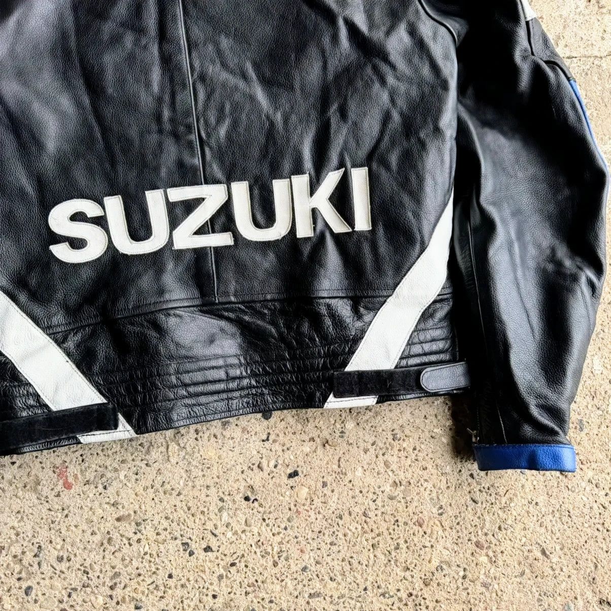 Other Vintage Suzuki Racing Leather Motorcycle jacket Black/Blue Size US XXL / EU 58 / 5 - 6 Thumbnail