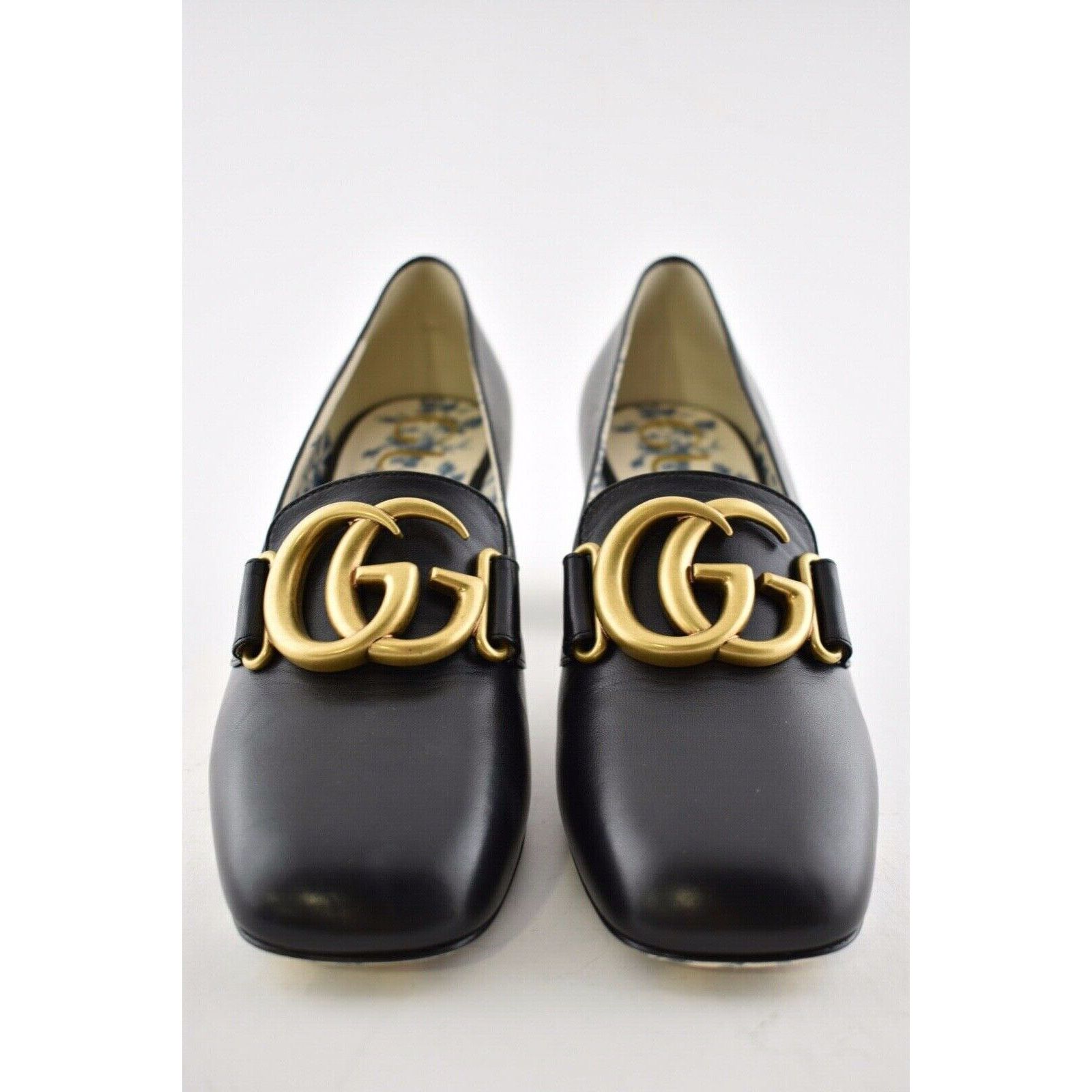 Gucci Victoire 55 Double Logo Block Mid Heel Mule Loafer Pump 37 Size US 7 / IT 37 - 6 Thumbnail
