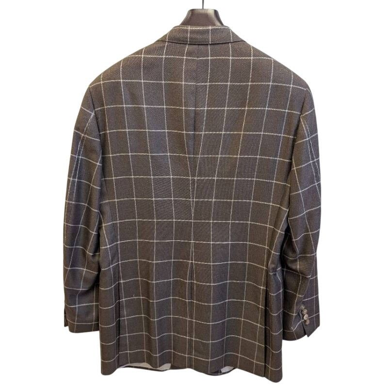 Samuelsohn Samuelsohn Earl Silk Camel Hair Windowpane Blazer 44L Size 44L - 11 Thumbnail