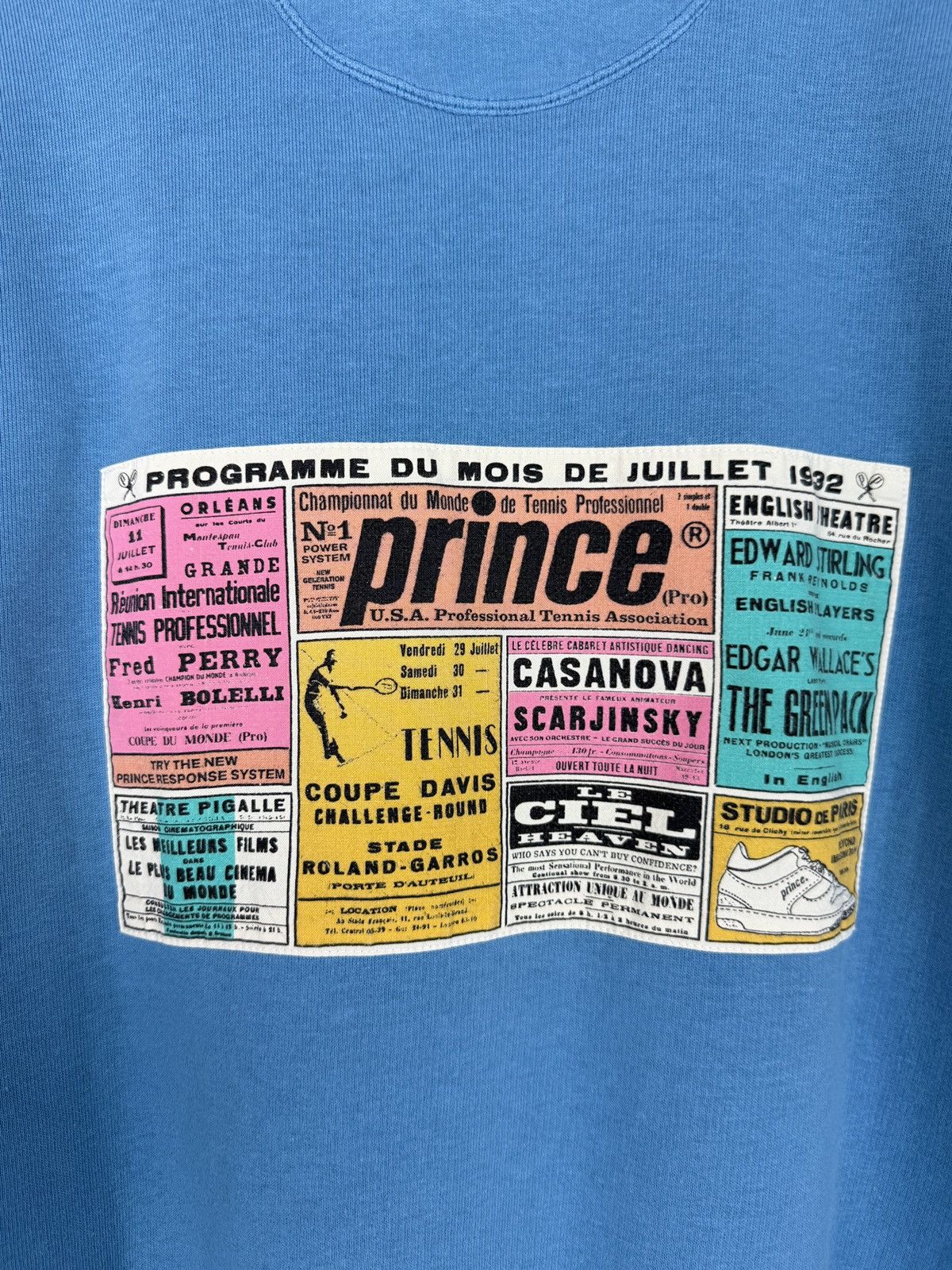 Prince 1980’s Vintage Prince Tennis Patch Baby Blue Boxy Sweatshirt Size US M / EU 48-50 / 2 - 10 Thumbnail