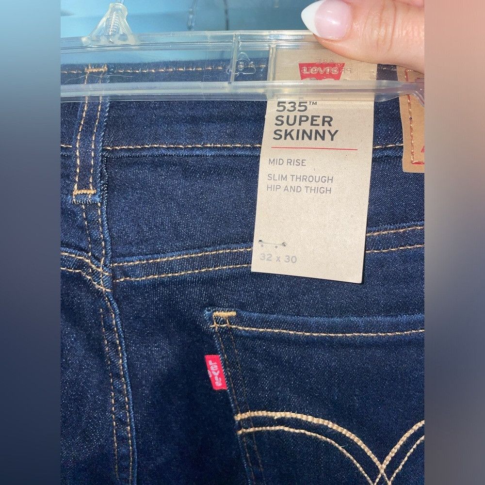 Levi's Levi’s blue mid rise 535 super skinny jeans Size 32" / US 10 / IT 46 - 4 Thumbnail