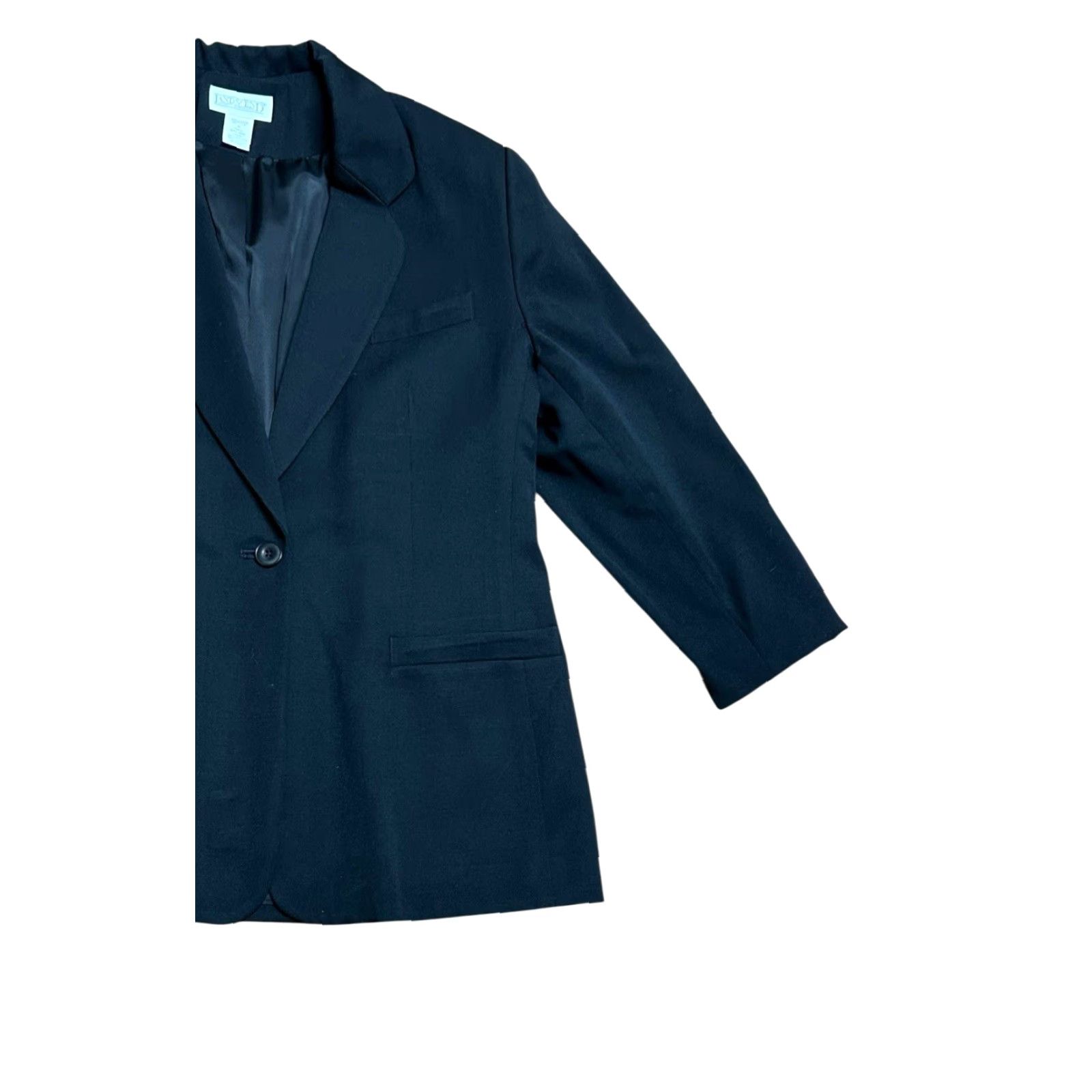 Lands' End VINTAGE Lands’End Direct Merchants Blazer Jacket Women Black 100% Wool Sz 16 USA Size XXL / US 16-18 / IT 52-54 - 4 Thumbnail