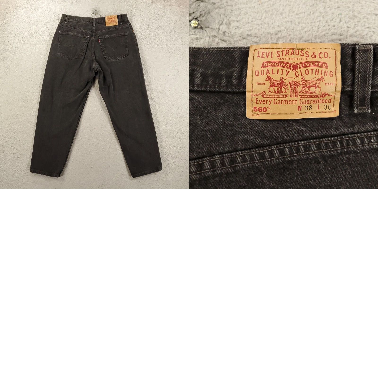 Levi's VINTAGE Levi's Jeans Mens 38x30 Black 560 Tapered Relaxed Fit 5-Pocket USA 90s Size US 38 / EU 54 - 8 Thumbnail