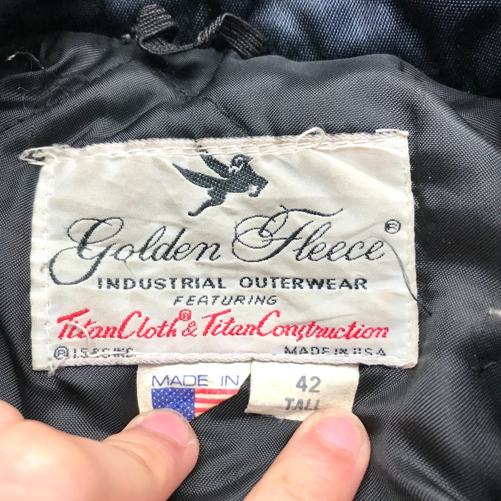 Vintage VINTAGE Golden Fleece Industrial Outerwear Quilted Long Jacket Men L Navy 42 Tall Zip Pockets Size US L / EU 52-54 / 3 - 3 Thumbnail