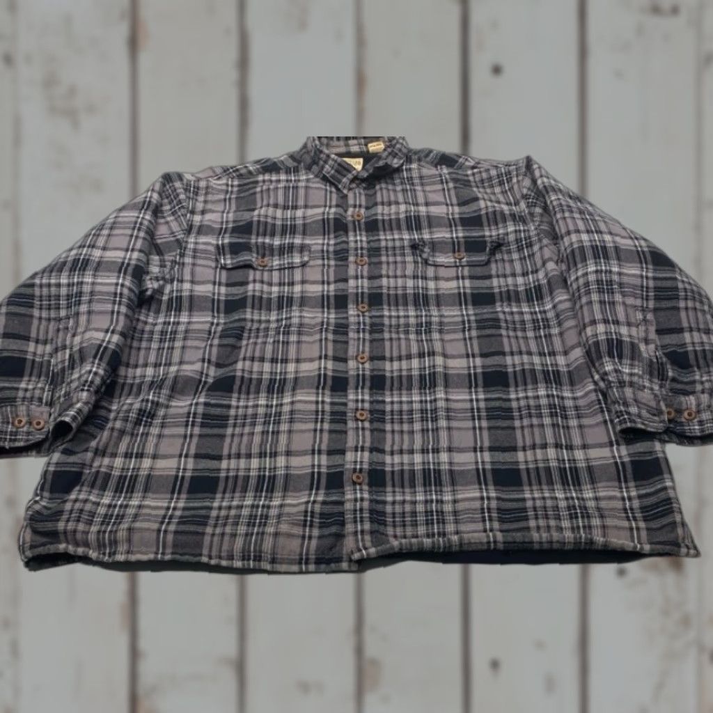 Vintage Red Head Shirt Button-Up Plaid Flannel 3XL Gray - Shacket, Men's, Casual, Workwear Size US XXL / EU 58 / 5 - 1 Thumbnail