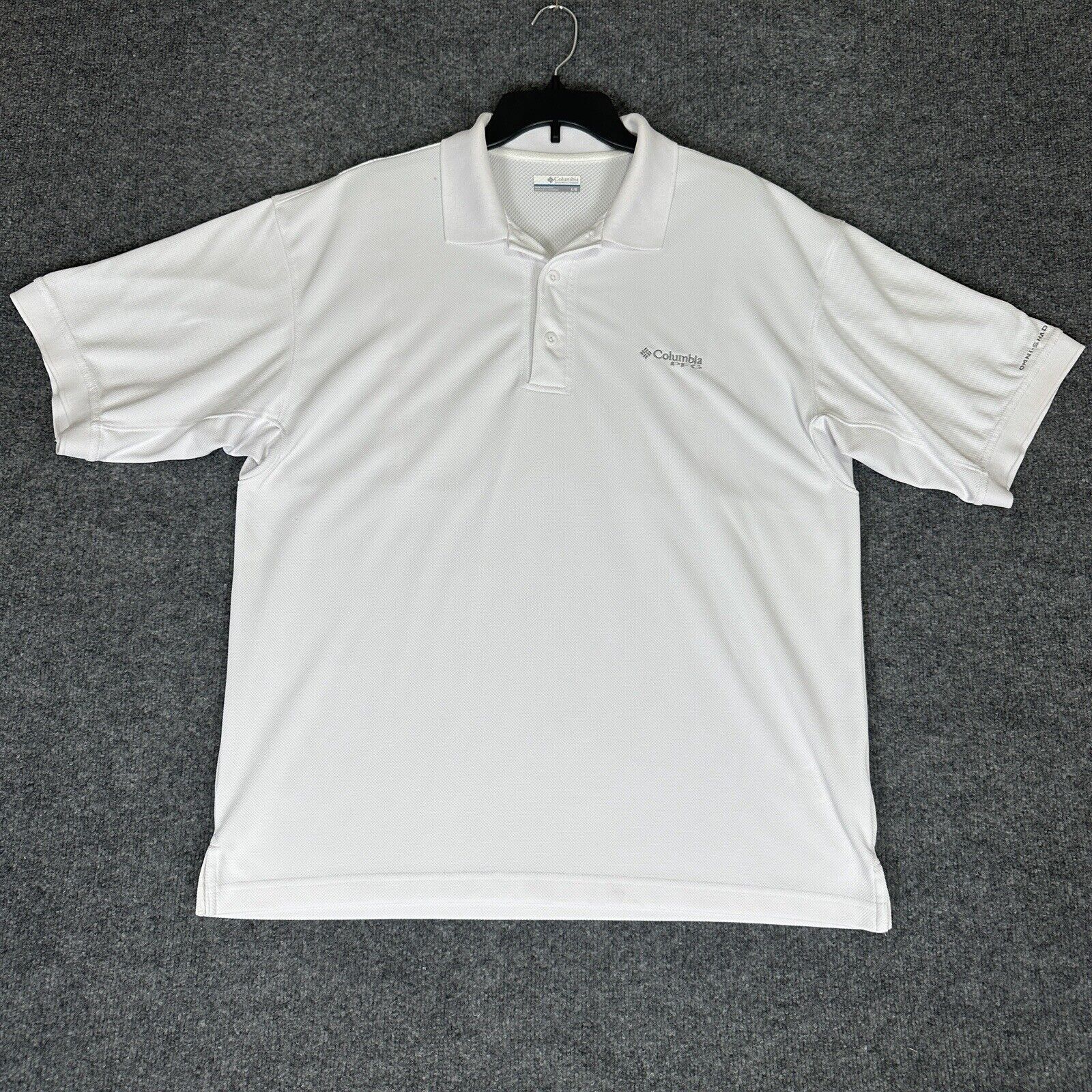 Columbia Columbia PFG Polo Shirt Mens Large White Omni-Shade