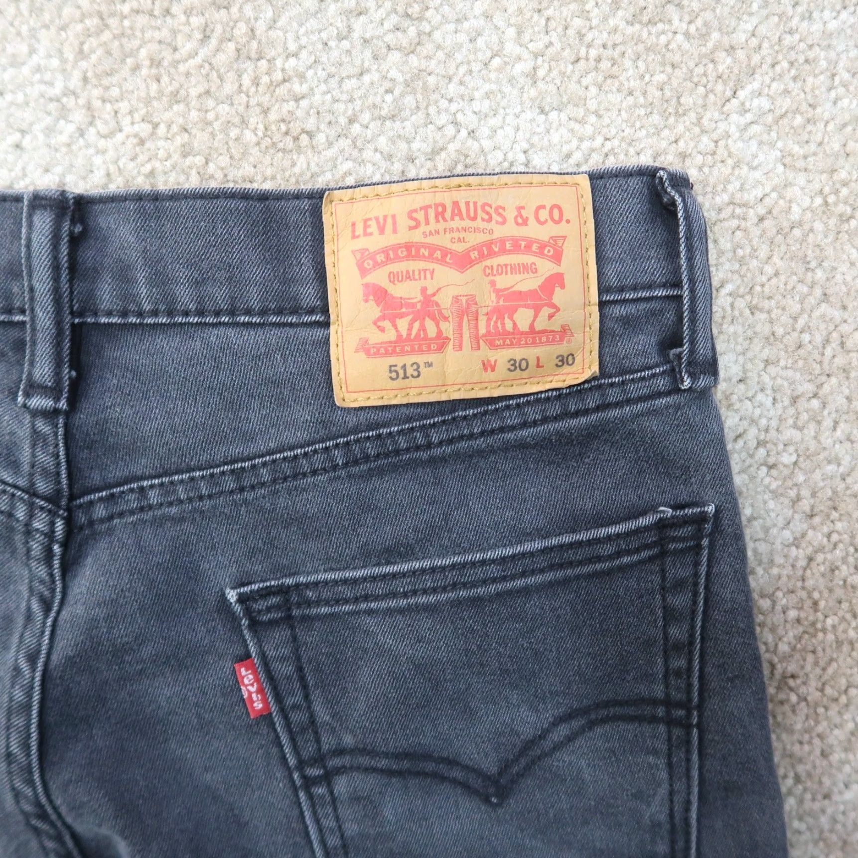 Levi's Levi's 513 Slim Straight Leg Jeans Men's 30x30 Gray Denim Pants Stretch 5-Pocket Design Regular Fit Size US 30 / EU 46 - 3 Thumbnail