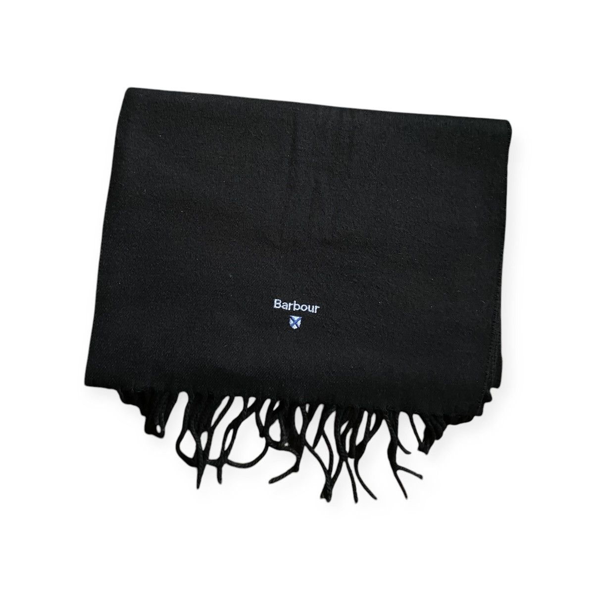 Barbour × Japanese Brand Barbour Acrylic dark scarf embroidered logo Size ONE SIZE - 3 Thumbnail