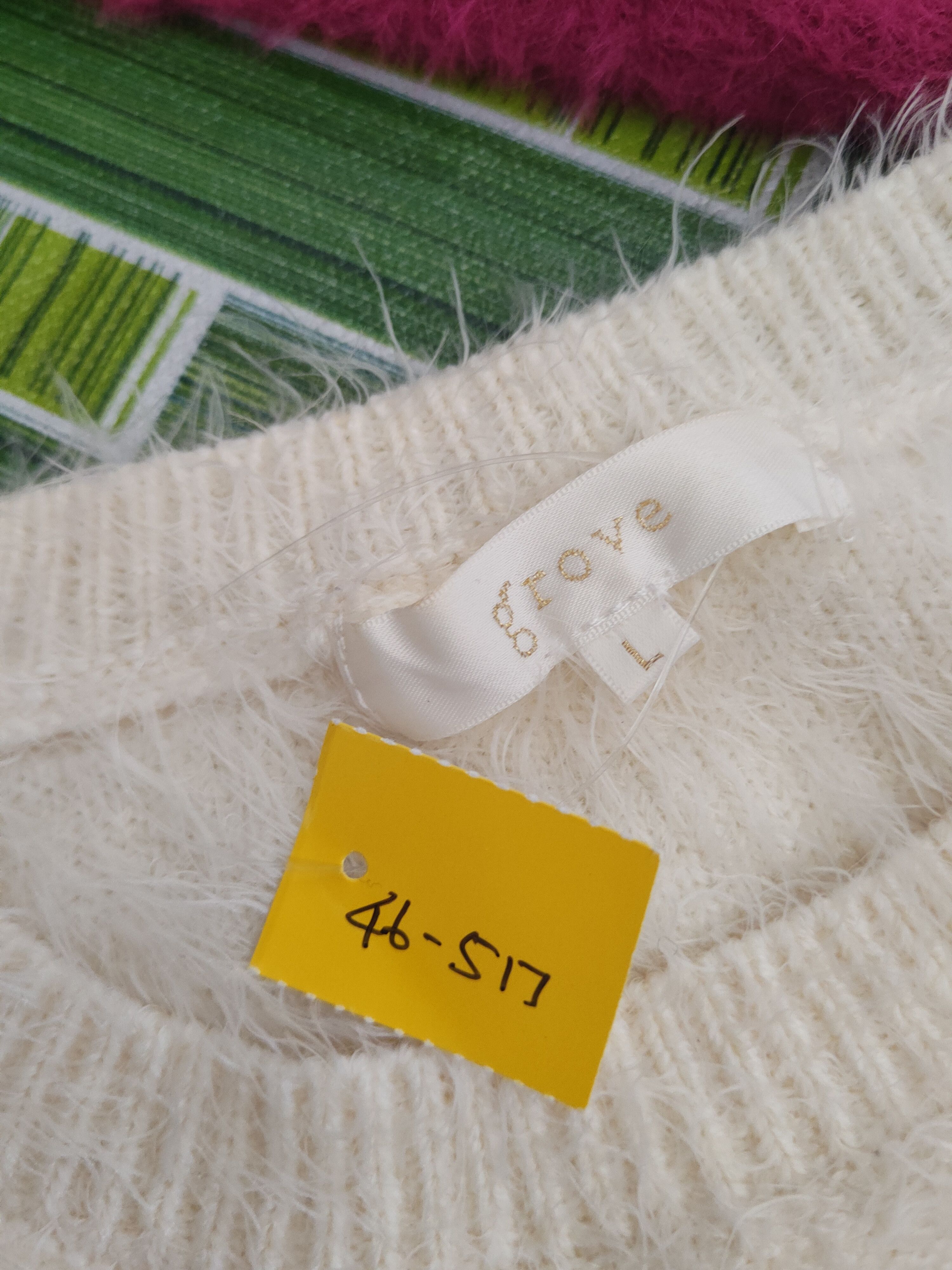 Japanese Brand DL Grove Cream Fur Mohair Knitwear #46-517 Size M / US 6-8 / IT 42-44 - 12 Thumbnail