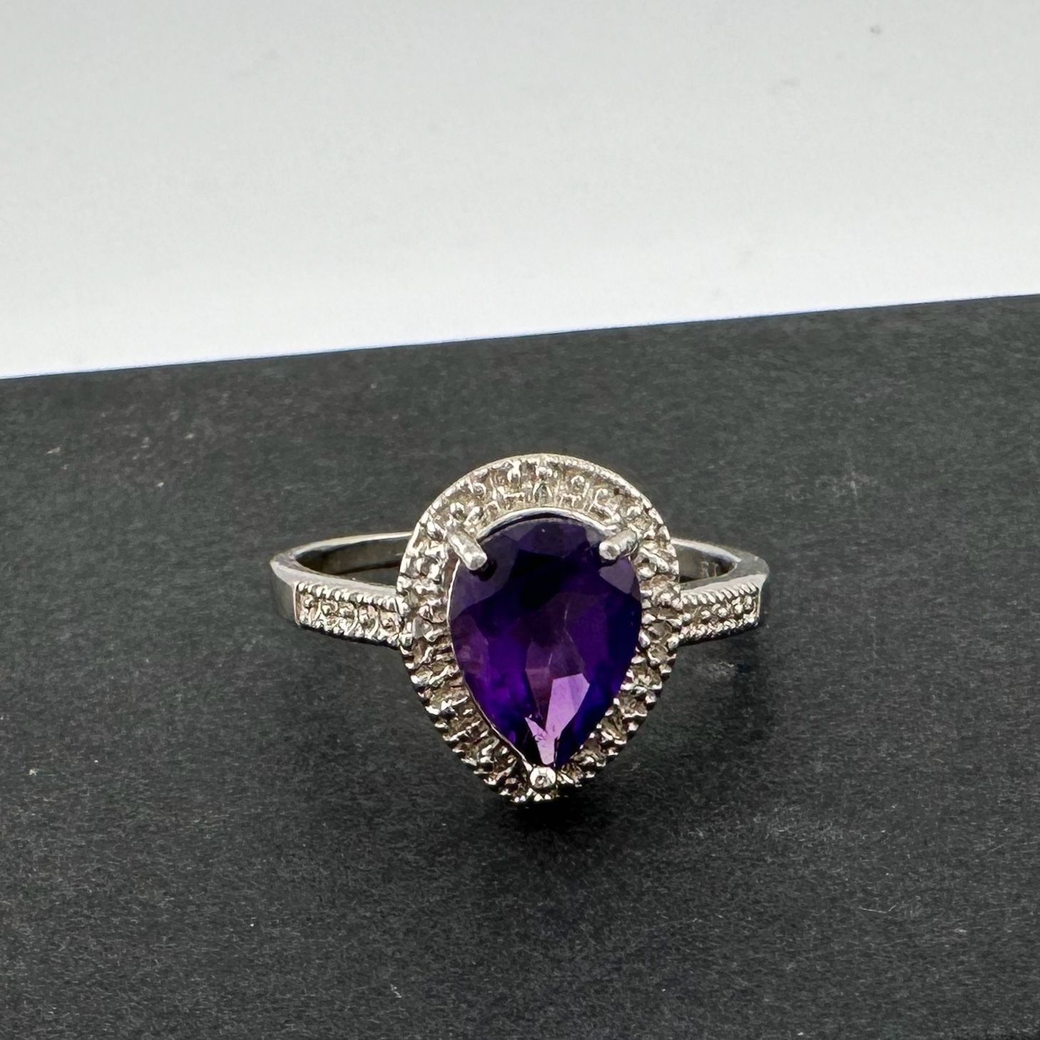 2.24 Carat Natural Amethyst Ring Size 8.25 - Sterling SIlver