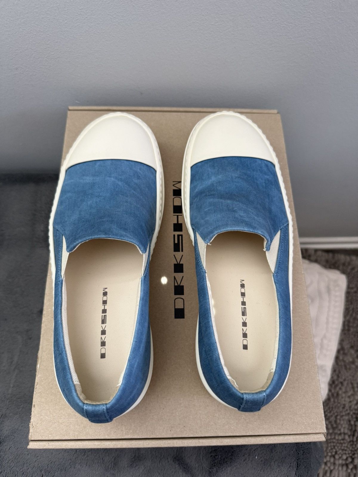 Rick Owens [SAMPLE] SS25 Boat Sneaks Toothpaste Foil Denim Size US 8 / EU 41 - 10 Thumbnail