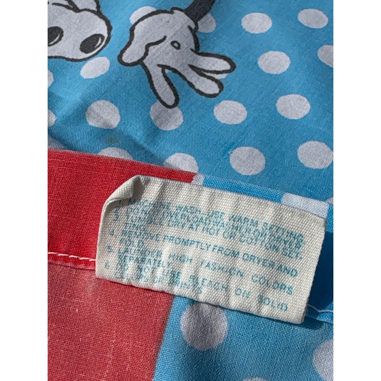 Disney VTG 70’s Mickey Mouse Walt Disney Wamsutta 63x104 sheet Size ONE SIZE - 5 Thumbnail