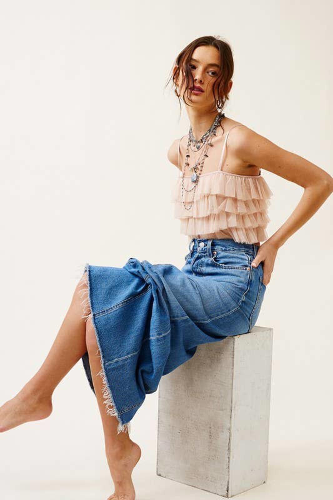 Other Ruffled Tulle Tiered Cropped Tank Top Size S / US 4 / IT 40 - 3 Thumbnail