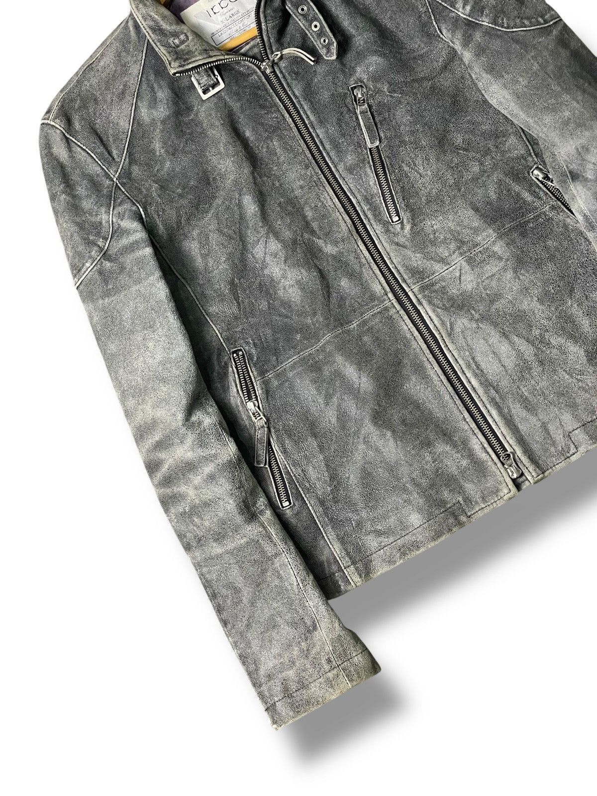Japanese Brand × Vintage Vintage IKKA Distressed Leather Jacket (99) Size US XL / EU 56 / 4 - 3 Thumbnail
