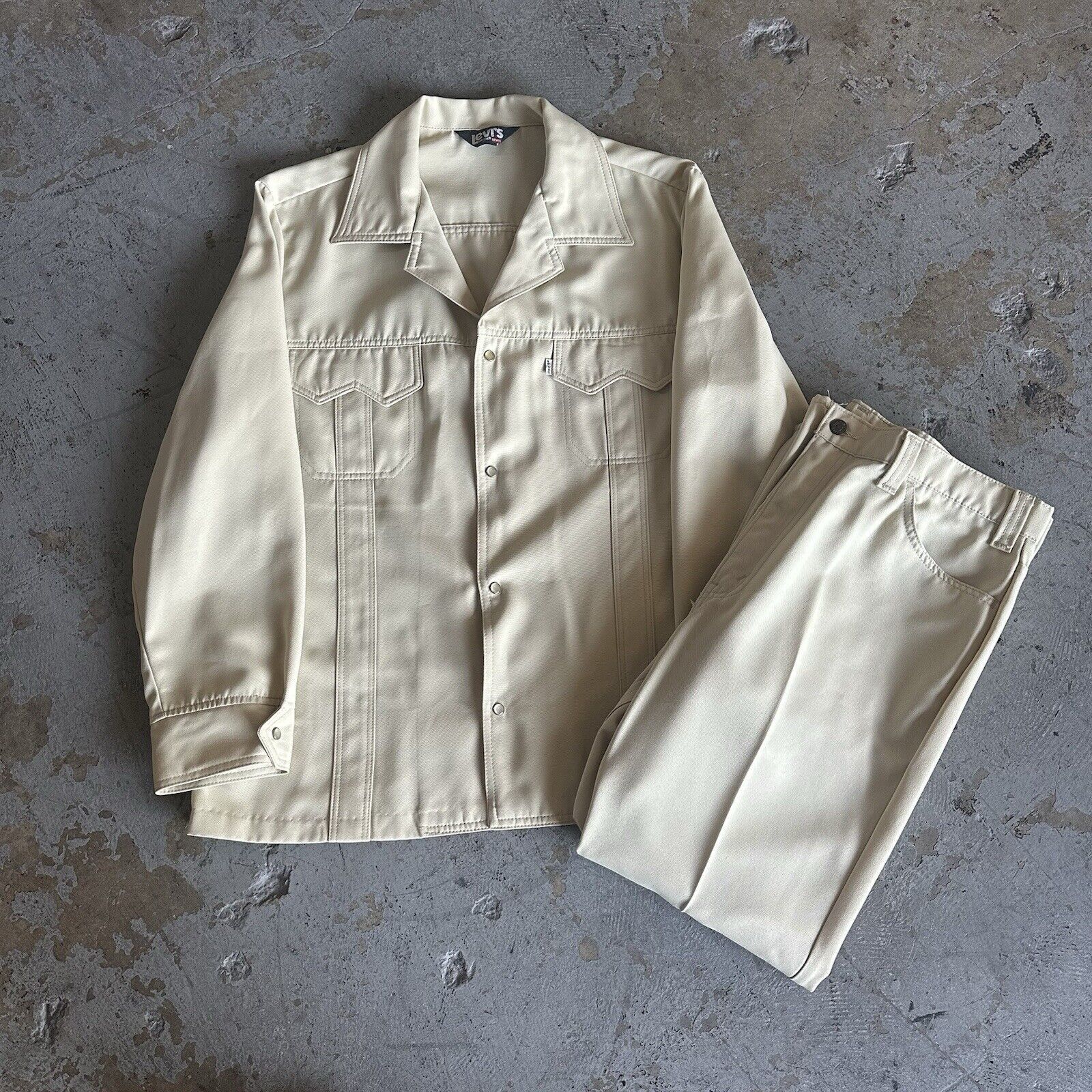 Levi's × Vintage Vintage 70s Levis for Men Western Pearl Snap Jacket Full Set Size US XL / EU 56 / 4 - 1 Thumbnail