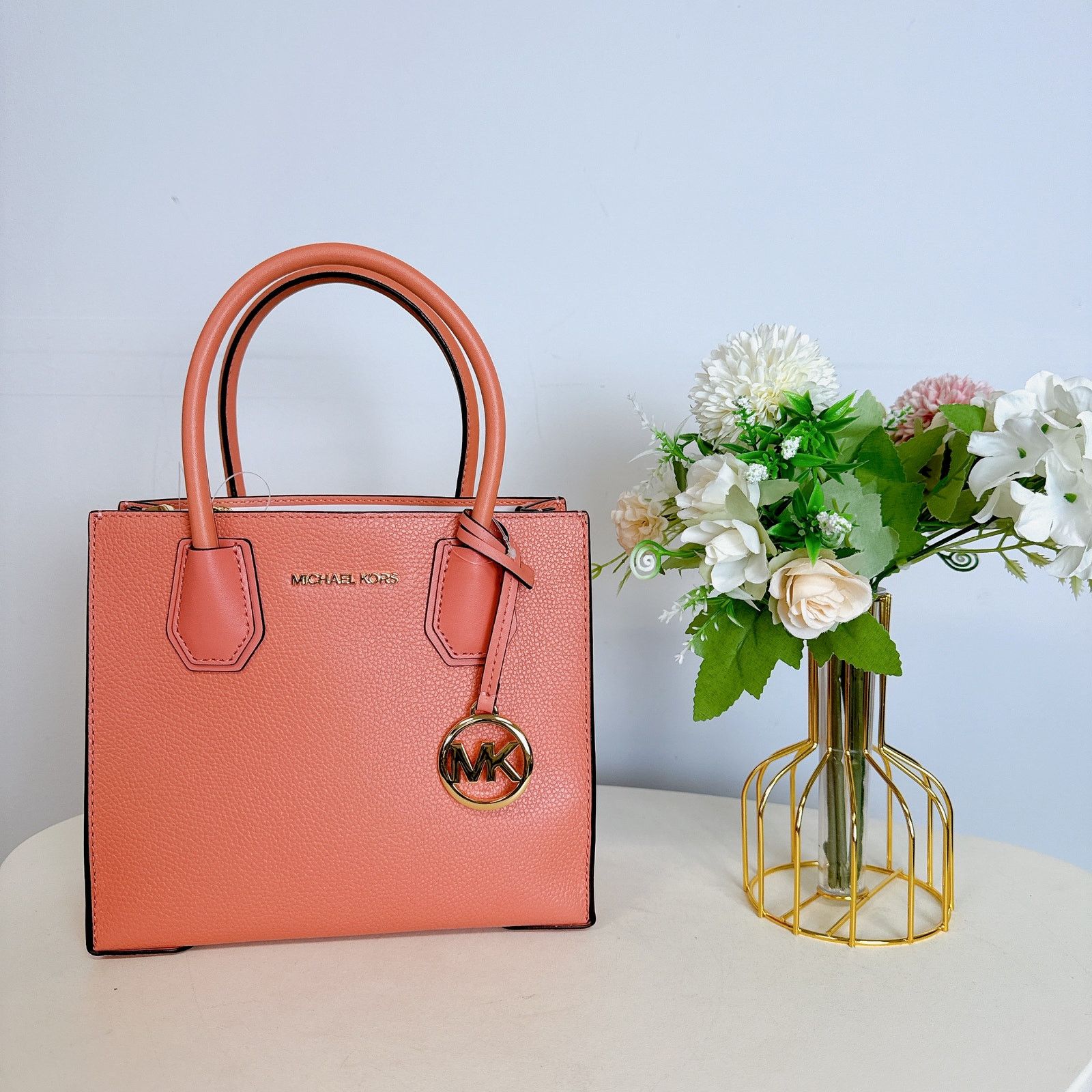 Michael Kors Michael Kors 35S1GM9M2L Mercer Medium Pebbled IN SHERBERT Size ONE SIZE - 2 Thumbnail